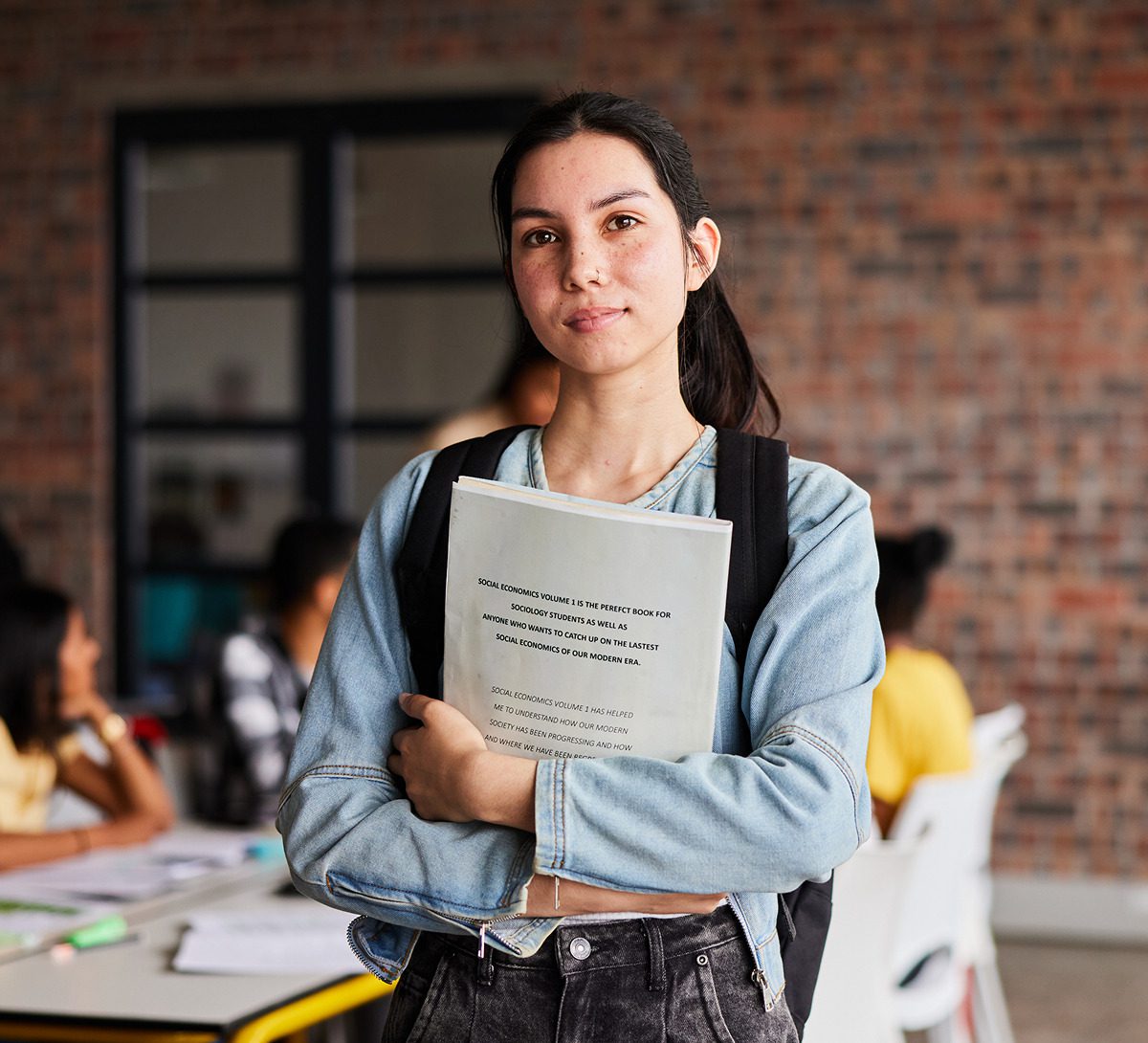 Confident student ready for class