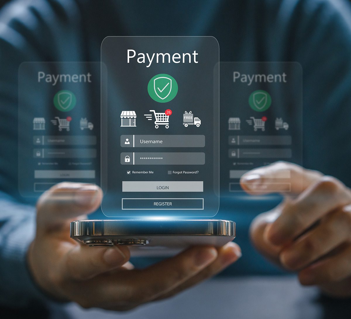 Digital transaction with holographic display