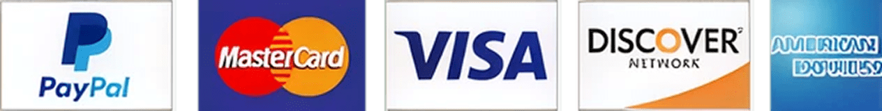 Payment method logos displayed horizontally